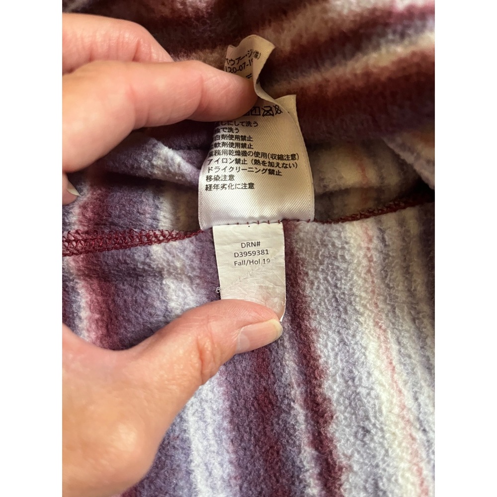 Eddie Bauer Womens Burgundy Striped Fleece Quarter Zip Pullover M D3959381 - Picture 7 of 8
